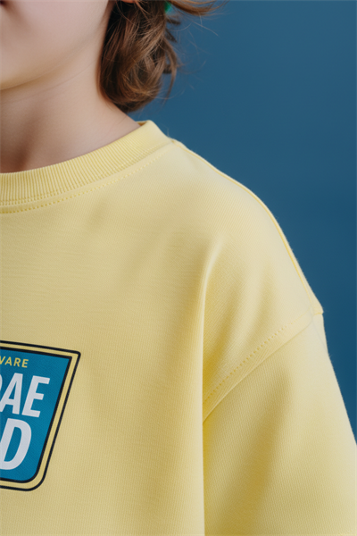 Erkek Çocuk Pamuklu Sarı Baskılı T-Shirtli Şort Takım