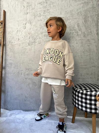 Erkek Çocuk Pamuklu London League Yazılı Eşofman Takımı