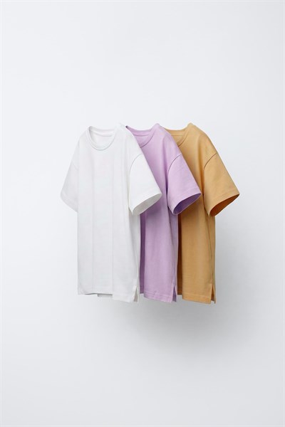Kız Çocuk Pamuklu Basic T-shirt 3lü Set