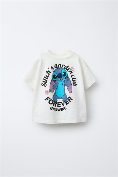 Kız Çocuk Stitch Baskılı Tişört ve Şort Takımı – 2li Set, Pamuklu ve Rahat