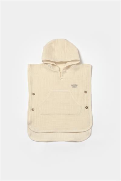 Unisex Çocuk Pamuklu Bej Müslin Panço Havlu