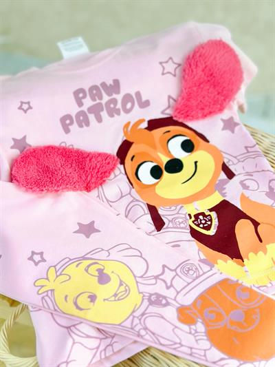 Kız Çocuk Paw Patrol Karakter Baskılı 2li Takım - Kulak Detaylı Tişört ve Desenli Tayt