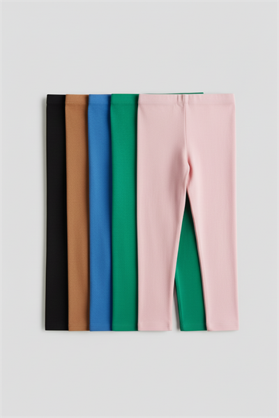 Kız Çocuk Pamuklu Renkli Basic 5Li Tayt Seti – Esnek ve Yumuşak Dokulu
