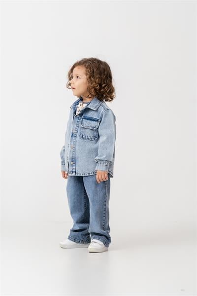 Erkek Çocuk Pamuklu Kot Ceket ve Jean Pantolon Takım