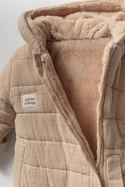 Unisex Bebek Organik Pamuklu Kapitone Tulum - Kapüşonlu