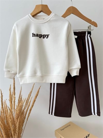 Çocuk Pamuklu Baskılı  Sweatshirt ve Eşofman Takımı