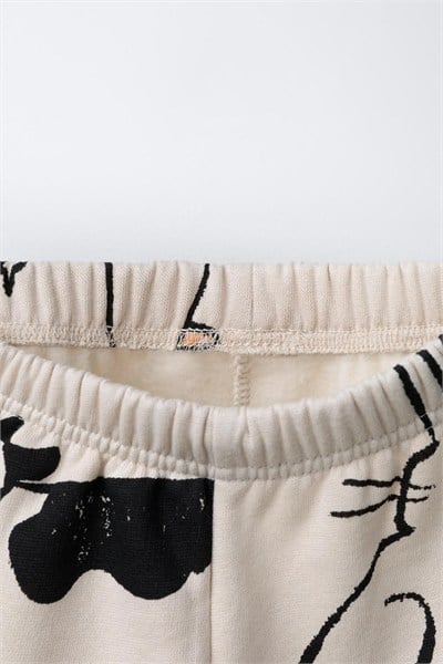 Çocuk Pamuklu Çiftlik Hayvanları Desenli Sweatshirt ve Eşofman Takımı
