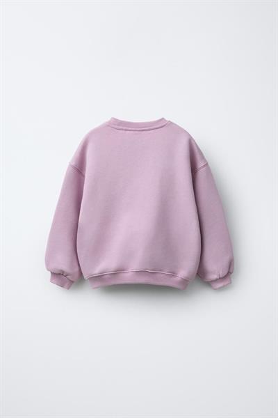 Kız Çocuk Pamuklu Pembe Fiyonk Desenli Sweat & Nakışlı Kot Pantolon Takım