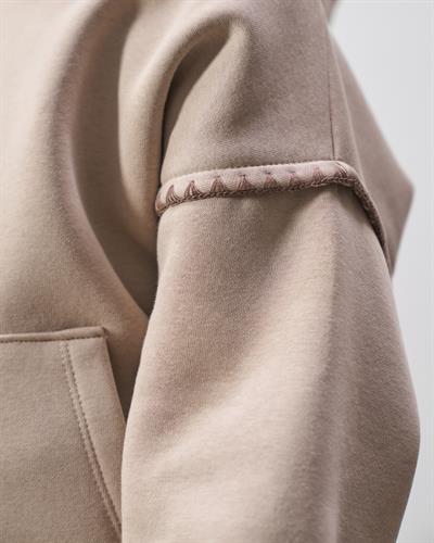 Kız Çocuk Pamuklu Bej Kapüşonlu Sweatshirt Eşofman Alt-Üst Takım - Rahat Günlük Giyim