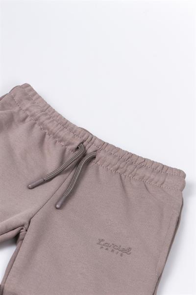 Kız Çocuk Pamuklu Kahverengi Fermuarlı Sweatshirt Eşofman Takım - Oversize Fit