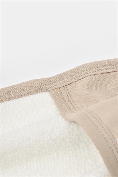 Unisex Bebek Pamuklu Kapüşonlu Havlu Seti Bej – Zürafa Desenli Eldivenli