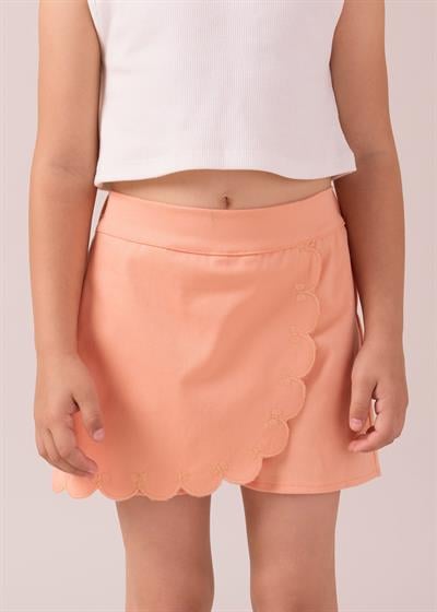 Kız Çocuk Pamuklu  Fiyonklu Şort Etek