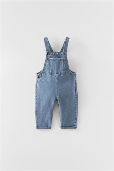 Çocuk Kot Salopet – Askılı, Cepli, Ayarlanabilir Askılı Tulum