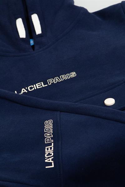 Erkek Çocuk Pamuklu Lacivert Kapüşonlu Baskılı Eşofman Takımı