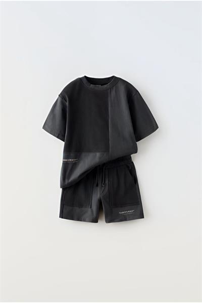 Erkek Çocuk Gofre Urban Trip Blok Desenli Pamuklu Alt-Üst Takım