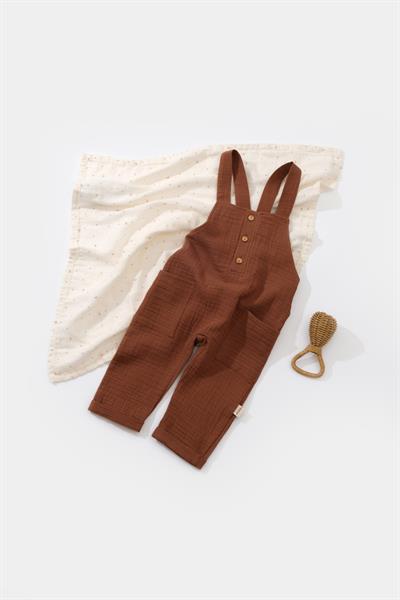Unisex Bebek Organik Müslin  Salopet