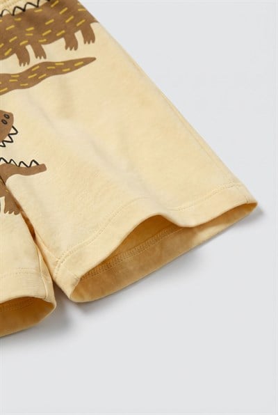 Erkek Çocuk Pamuklu Timsah Desenli T-Shirt Şort Takım