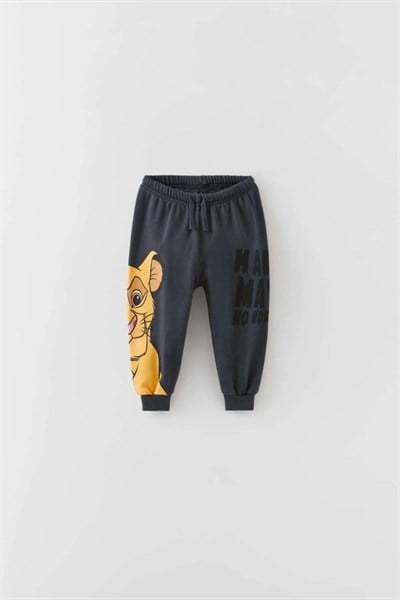 Erkek Çocuk Pamuklu Aslan Baskılı Tişört Jogger Pantolon Takım