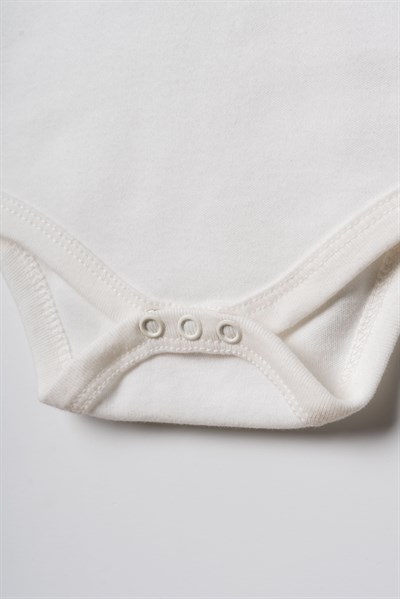Unisex Bebek Pamuklu Ekru 2li Kısa Kollu Body Seti - Desenli ve Ayıcık Baskılı