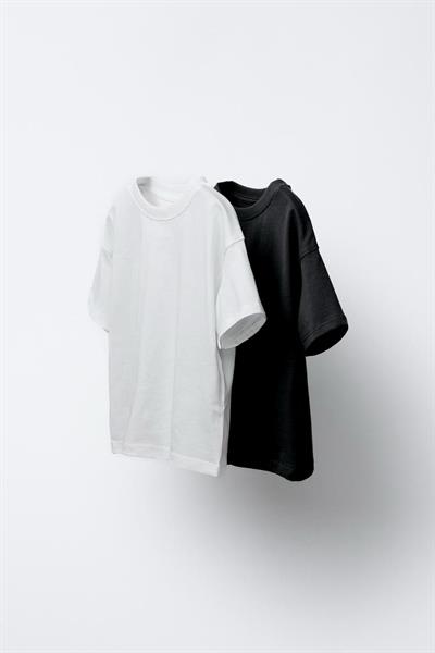 Unisex Çocuk Pamuklu Beyaz Siyah Basic T-shirt 2li Set - Günlük Rahat Kesim