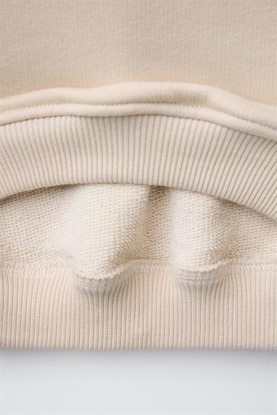 Kız Çocuk Pamuklu Krem Welcome Day Sweatshirt ve Fırfır Paça Pantolon Takım - Rahat Günlük Stil