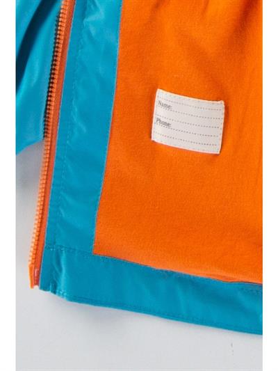 Erkek Çocuk Mavi Dinozor Desenli Kapüşonlu Yağmurluk Mont