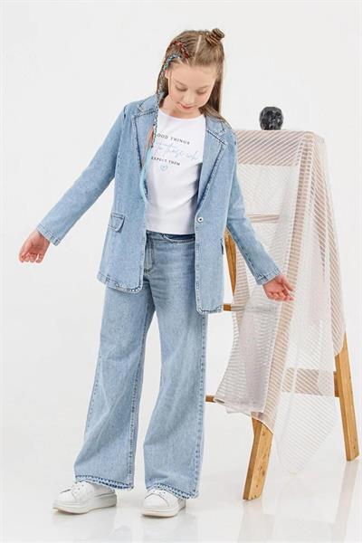 Kız Çocuk Blazer Kot Ceket - 9-10 Yaş