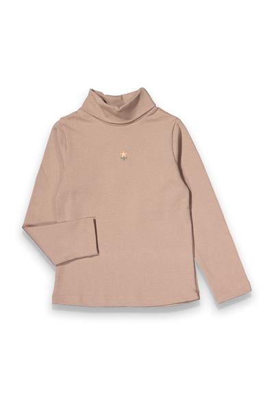 Kız Çocuk Pamuklu Kışlık Uzun Kollu Basic Balıkçı Yaka Body Sweatshirt