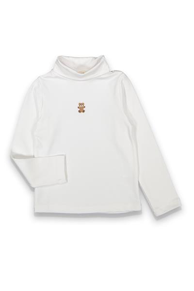 Kız Çocuk Pamuklu Kışlık Uzun Kollu Basic Balıkçı Yaka Body Sweatshirt