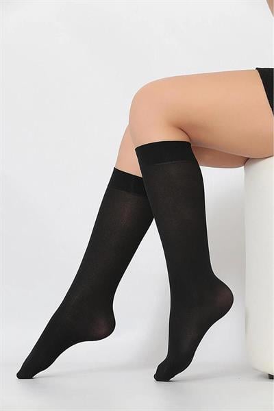 Kız Çocuk Siyah Mycro 50 Dizaltı Çorap