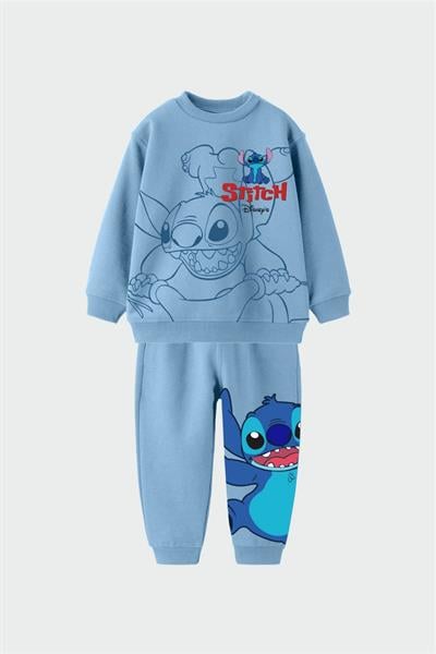 Unisex Çocuk stitch Kışlık 3 iplik Pamuklu Sweatshirt Eşofman Alt-Üst Takım