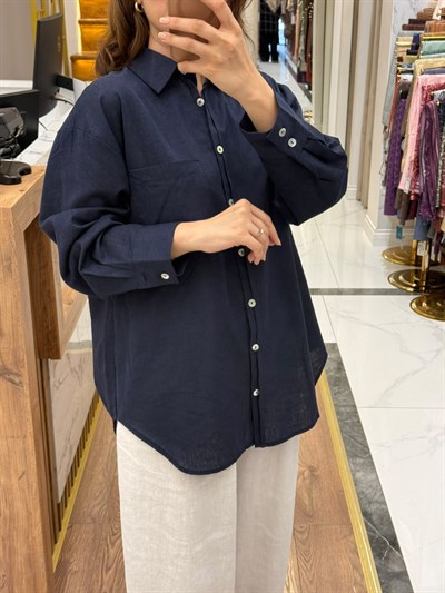  OVERSIZE KETEN  GÖMLEK 