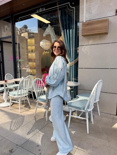 AÇIK MAVİ KİMONO TAKIM