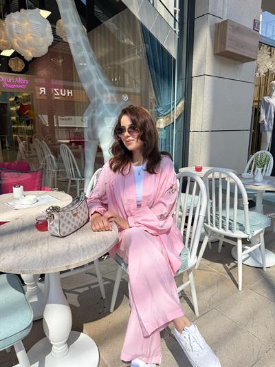 AÇIK PEMBE KİMONO TAKIM