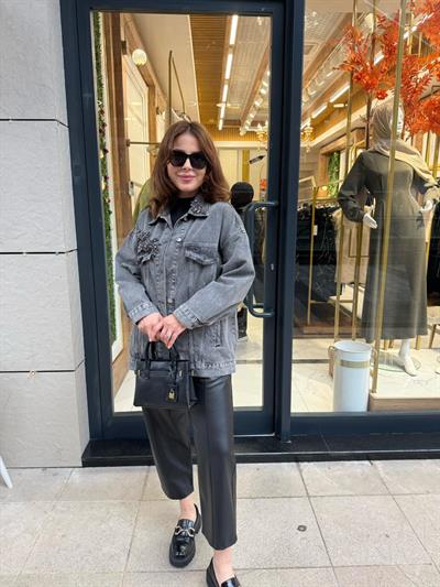 CEPLERİ TAŞLI JEAN CEKET