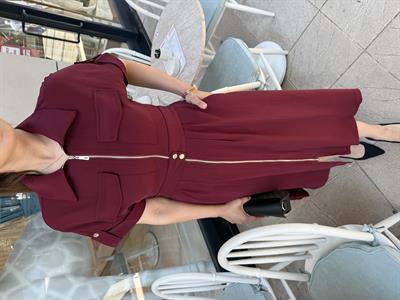 FERMUARLI TENCEL MİDİ ELBİSE