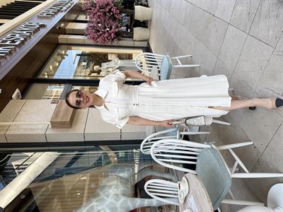 FERMUARLI TENCEL MİDİ ELBİSE
