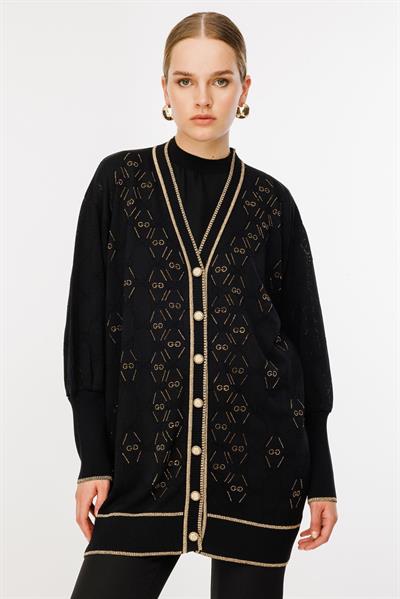 GHİSA SİMLİ HIRKA SİYAH