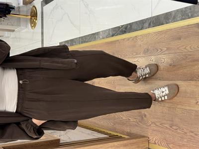 KESİK DETAYLI BOMBER TAKIM KAHVE