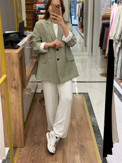 KETEN OVERSIZE CEKET-ÇAĞLA YEŞİLİ