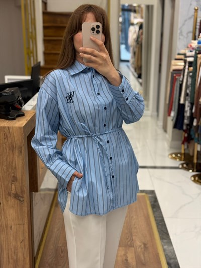 MRW- BEBE MAVİ OLD RETRO GÖMLEK