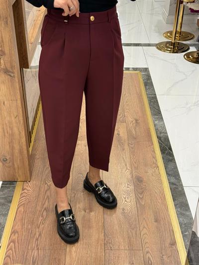 ROMA ARKASI LASTİKLİ PİLELİ PANTOLON