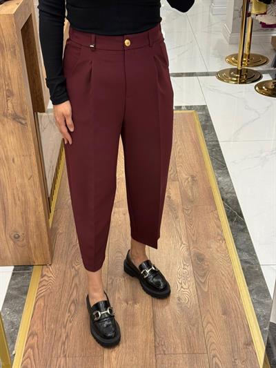 ROMA ARKASI LASTİKLİ PİLELİ PANTOLON