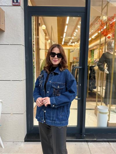 CEPLERİ TAŞLI JEAN CEKET