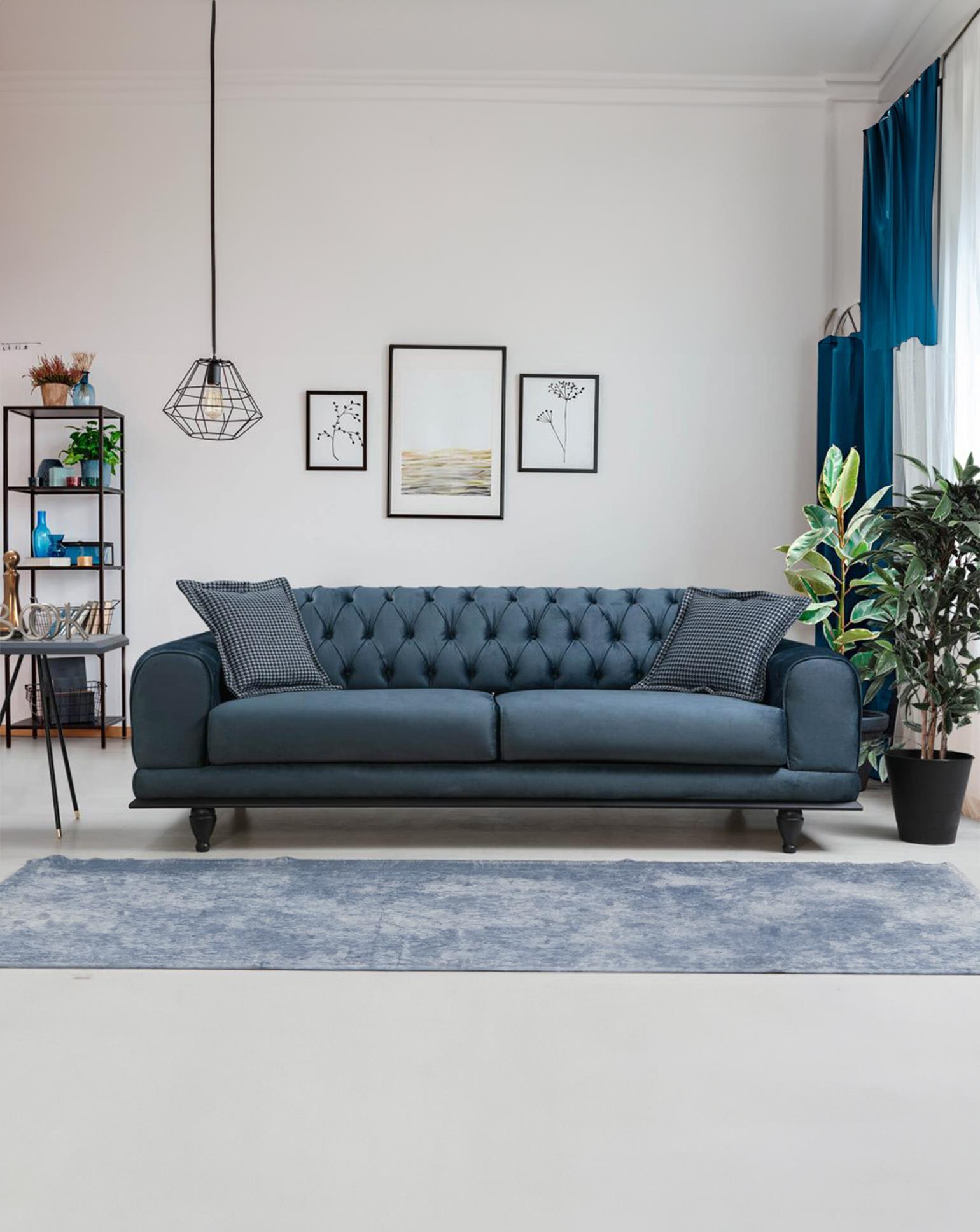 Arredo Kapitoneli Üçlü Koltuk