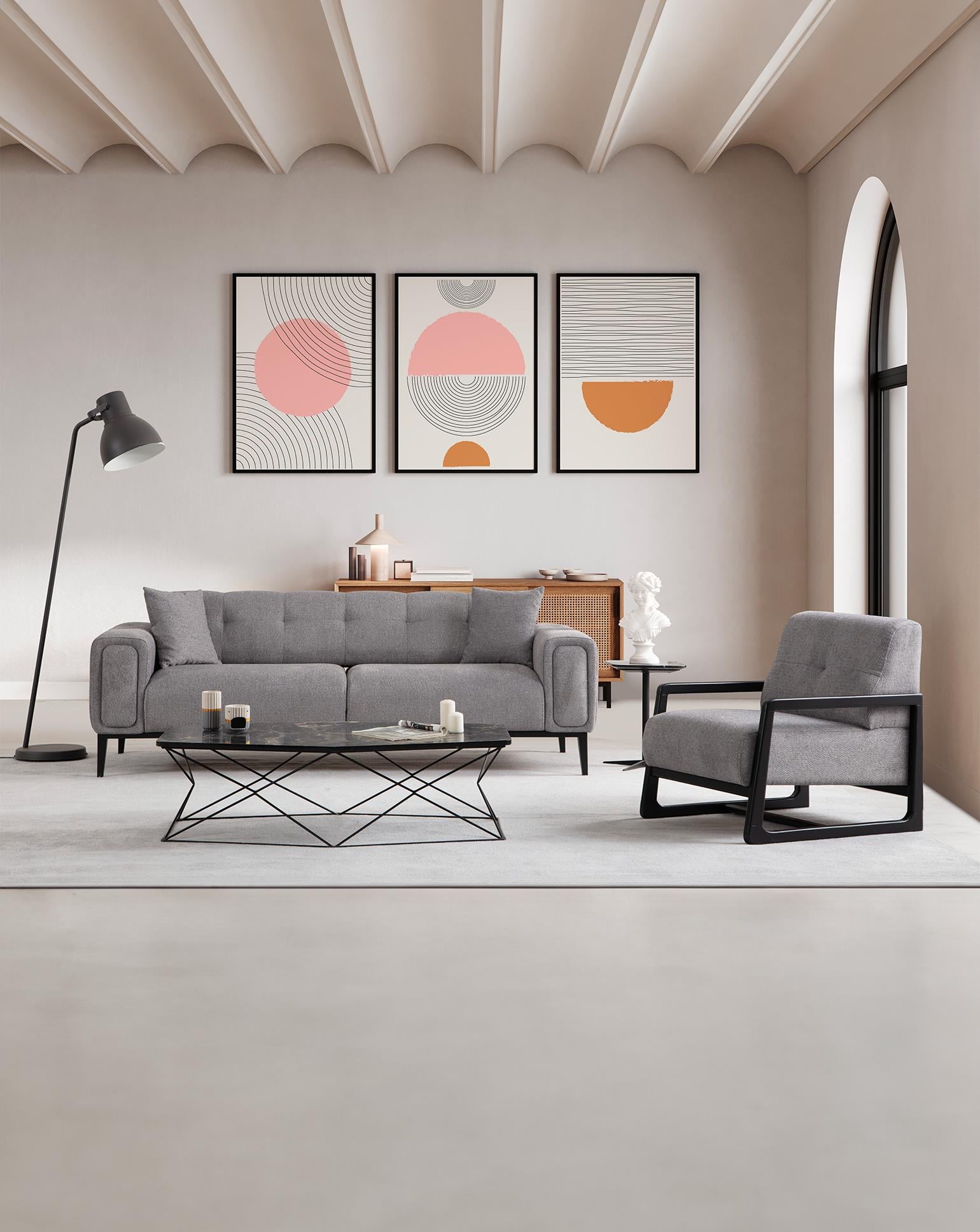 Athena Gri Koltuk Takımı