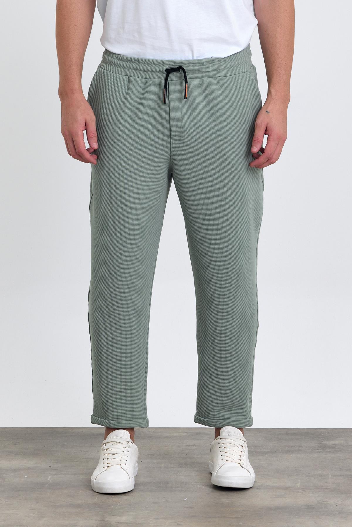 Erkek Duble Paça Pamuklu Beli Lastikli ve İpli Jogger Pantolon  ÇAĞLA