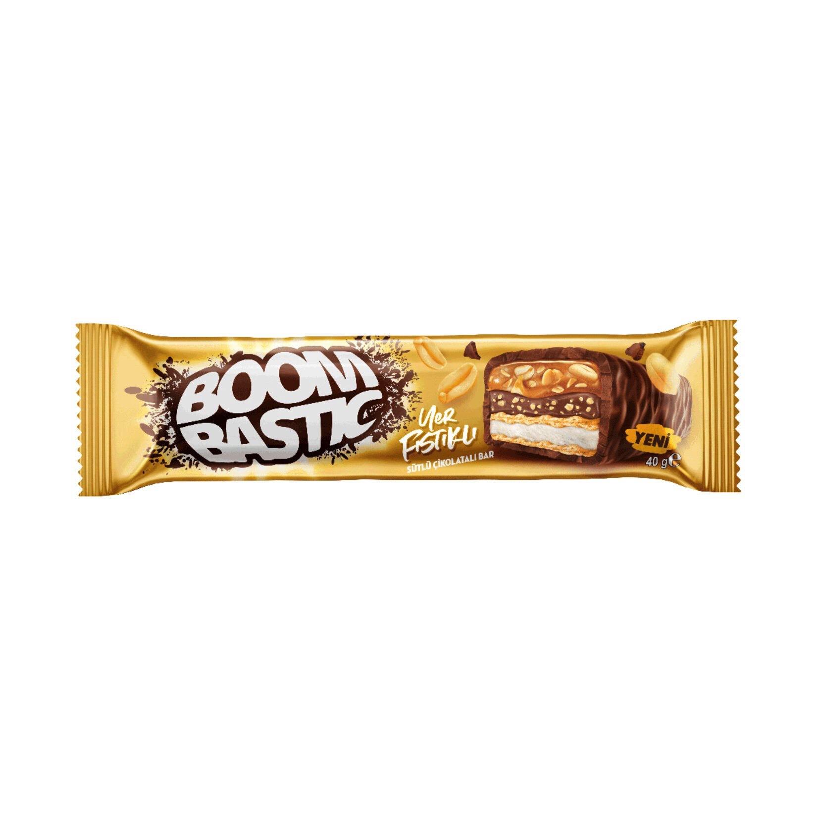 Boombastıc Yer Fıstıklı Sütlü Çikoatalı Bar Gofret 40G