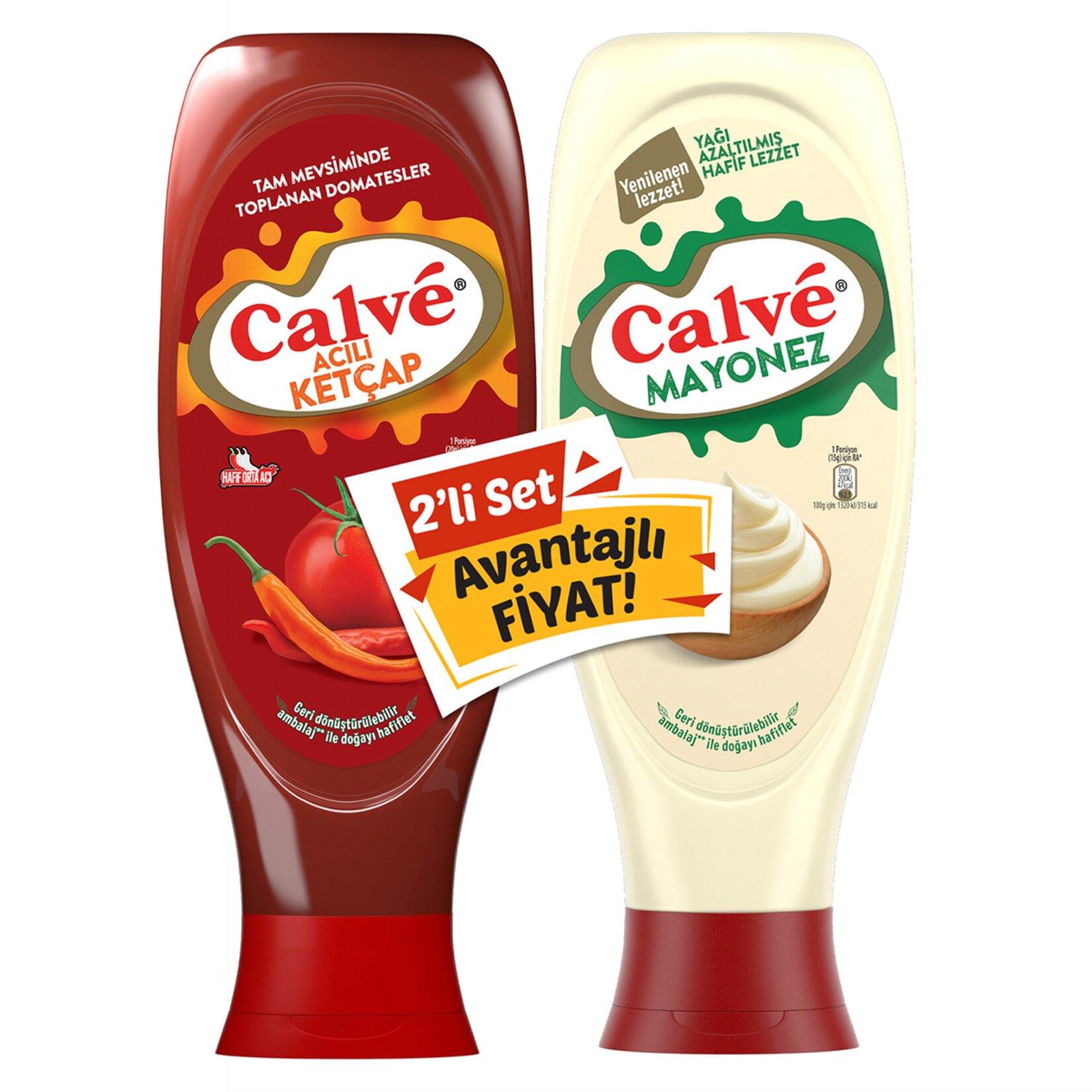 Calve İkili Set Acı Ketçap 610G + light Mayonez 540G