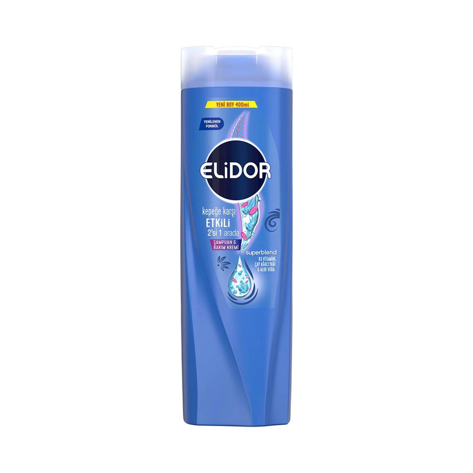 Elidor Superblend Şampuan ve Bakım Kremi Kepeğe Karşı Etkili 2'si 1 Arada 400 ml